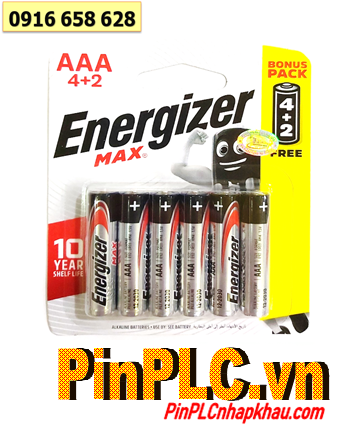 Energizer E92BP6, Pin AA 1.5v Energizer E92BP6 Alkaline (Vỉ 6viên)